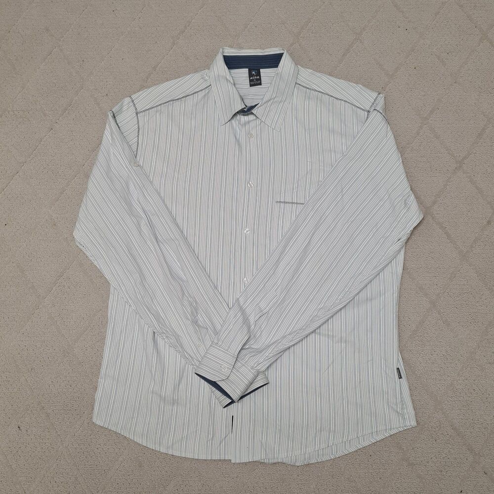 Kuhl Ionik Button Up Shirt Mens XL Stripe Long Sleeve Outdoors Activewear Hiking